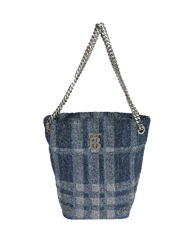 Burberry Blue Denim Small Lola Bucket Bag