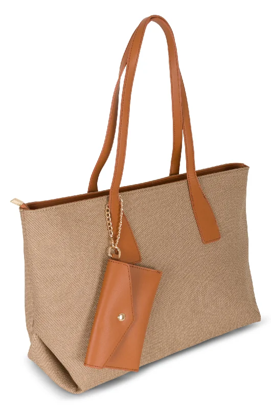 Woven look Bag with contrast detail | NATURAL | 0574A1