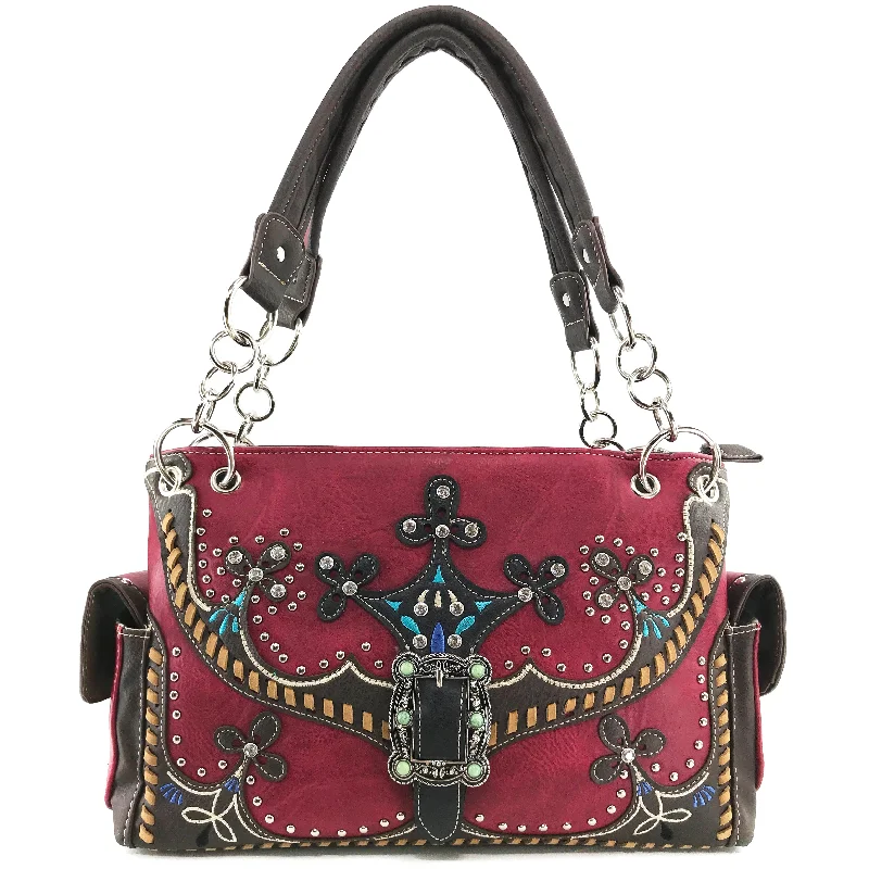 Spring Moccasin Floral Buckle Handbag