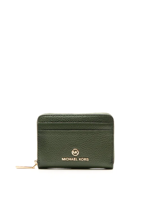 MICHAEL Michael Kors Hamilton Legacy Small Leather Card Case, Amazon Green