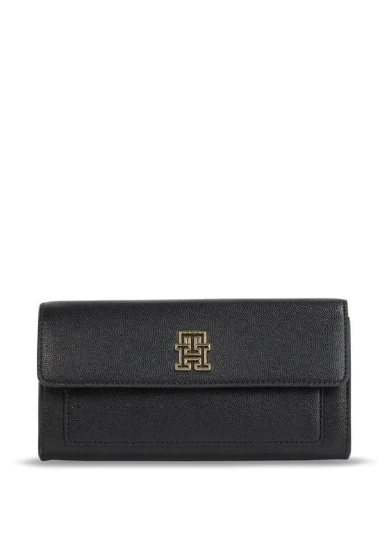 Tommy Hilfiger Monogram Plaque Wallet, Black