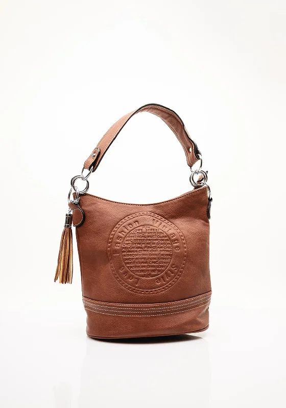 Zen Collection Colour Block Bucket Bag, Brown