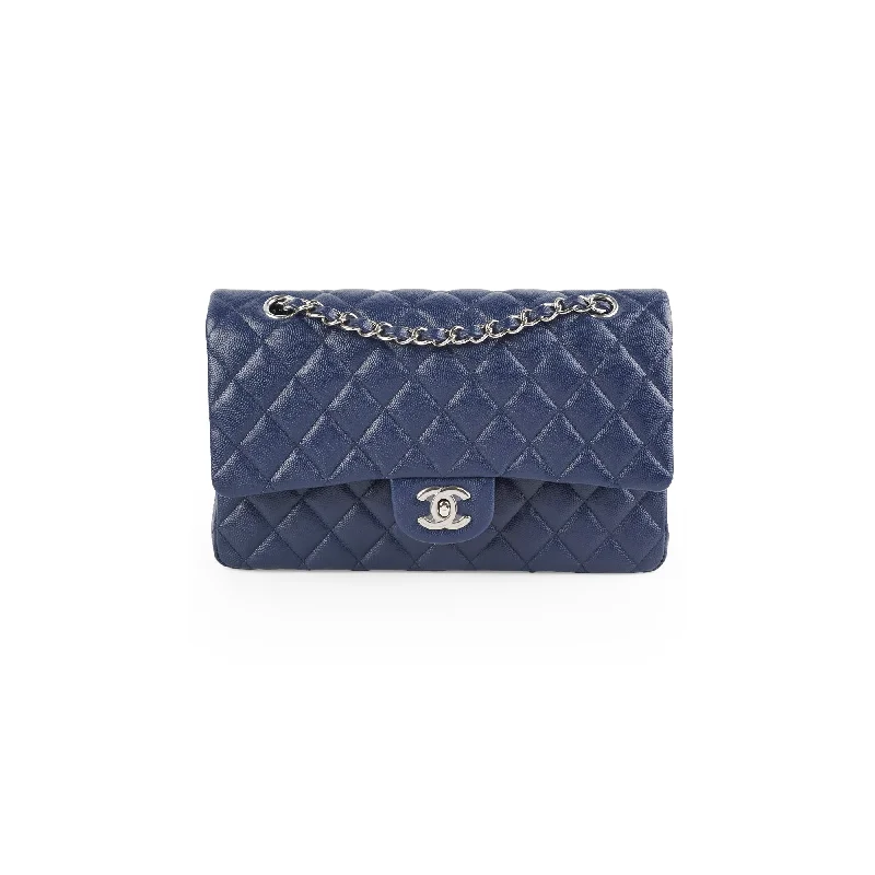 Chanel Caviar M/L Classic Flap Navy