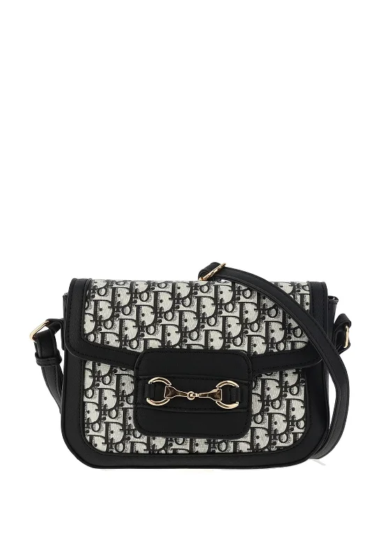 Zen Collection Monogram Print Crossbody Bag, Black