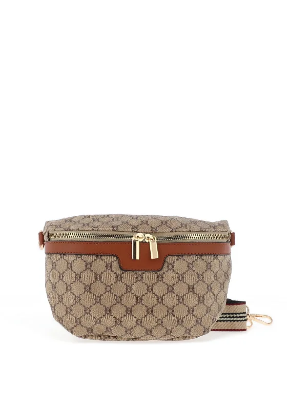 Zen Collection Monogram Mini Crossbody Bag, Taupe