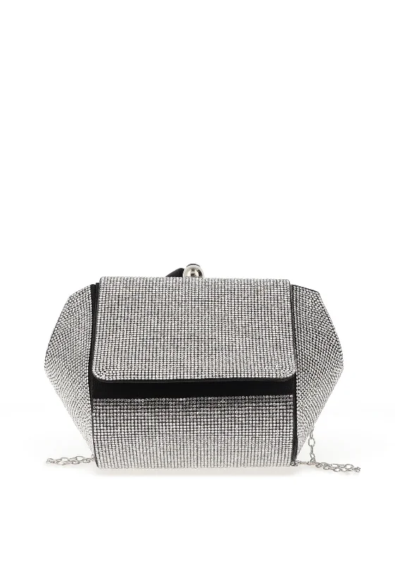 Zen Collection Diamante Encrusted Pouch Bag, Black