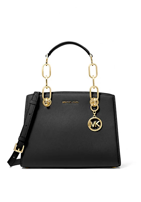 MICHAEL Michael Kors Leather Cynthia Satchel, Black