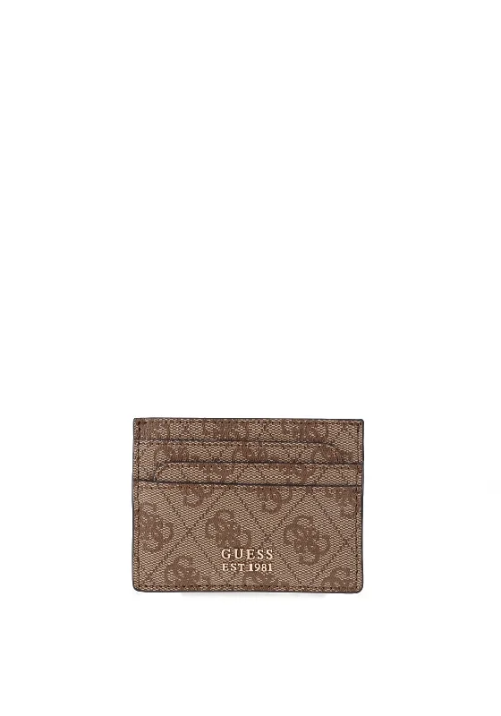 Guess Laurel Logo Card Holder, Latte