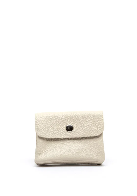 Serafina Collection Faux Leather Small Coin Wallet, Cream