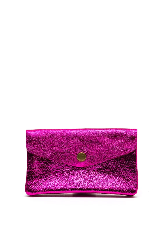 Serafina Collection Metallic Faux Leather Coin Wallet, Pink Glitter