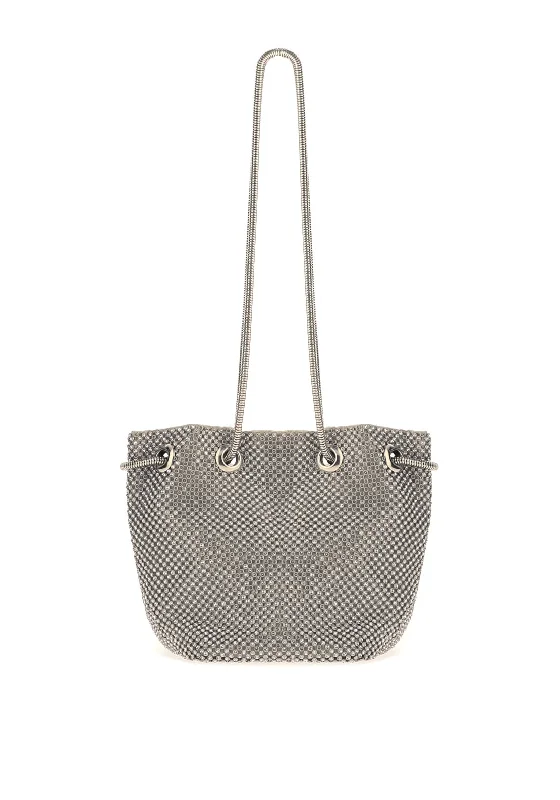 Zen Collection Diamante Bucket Bag, Silver