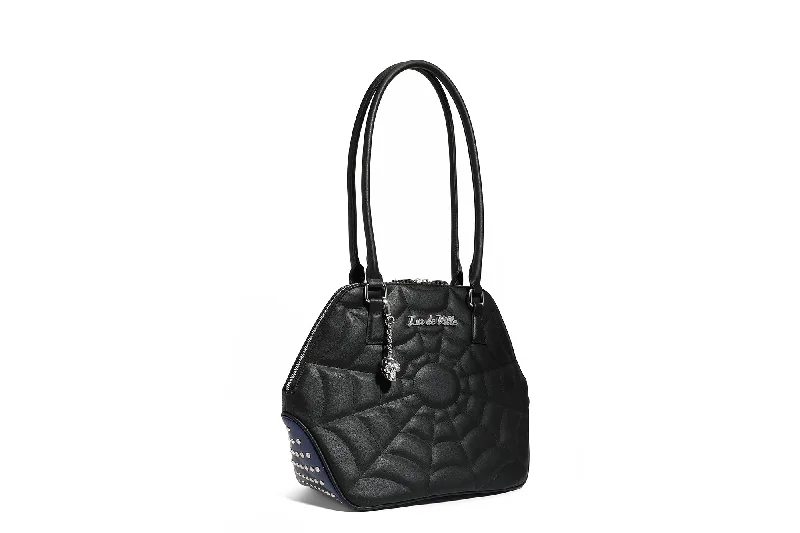 Black and Royal Blue Sparkle Glampira Tote