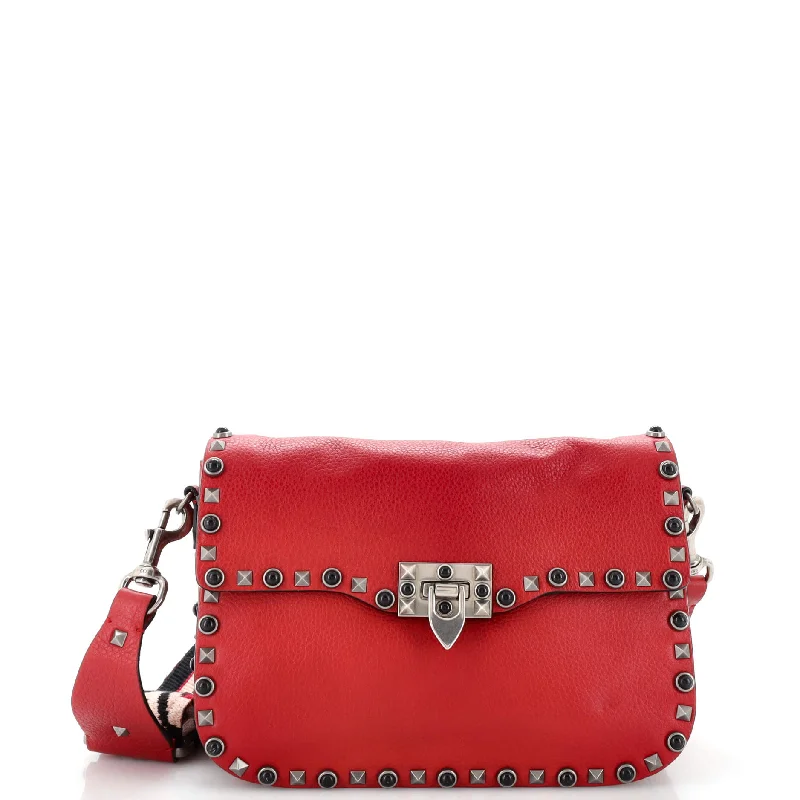 Rolling Rockstud Crossbody Bag Leather with Cabochons Medium