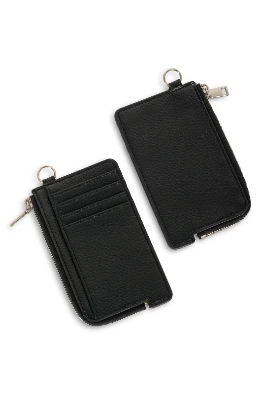 Credit card holder with zip close | Black | 0586A1