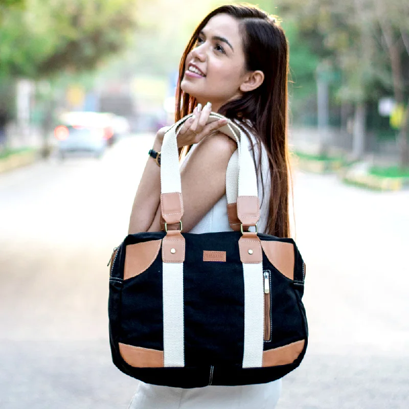 Functional Black Tan Messenger Bag Perfect For Women & Girls