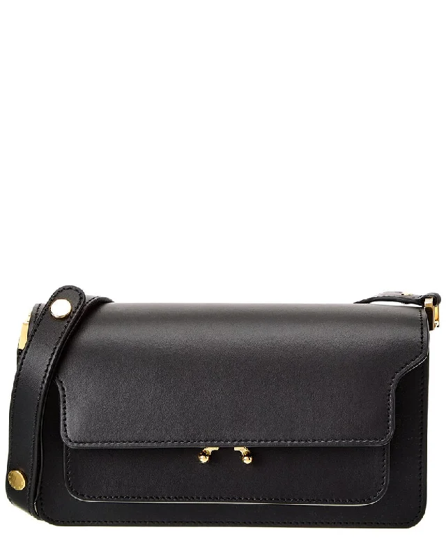 Marni Trunk E/W Leather Shoulder Bag