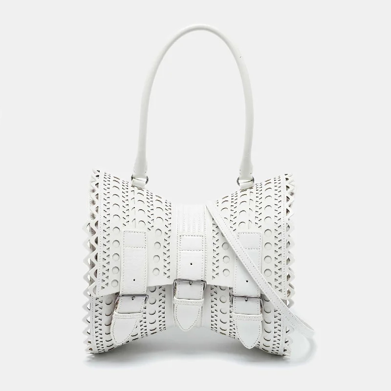 Alaia White Laser Cut Leather Edition 1992 Corset Bag..