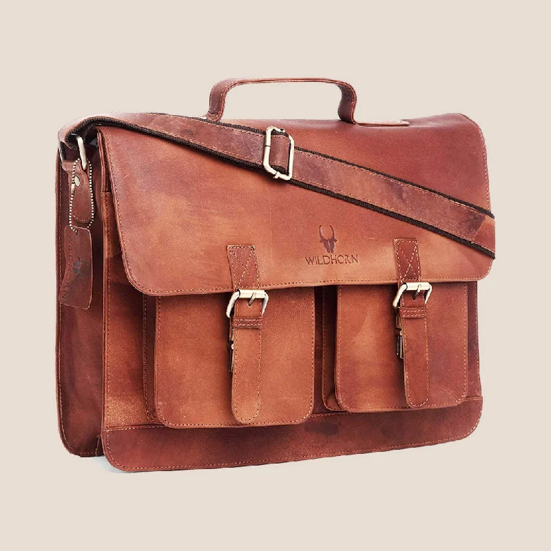 BRISBANE Leather Laptop Messenger Bag for Men