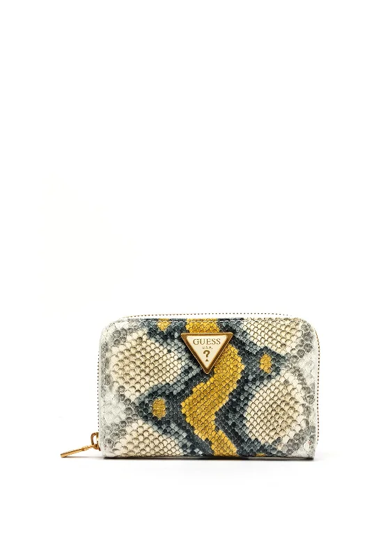 Guess Cosette Faux Python Print Wallet, Yellow Multi