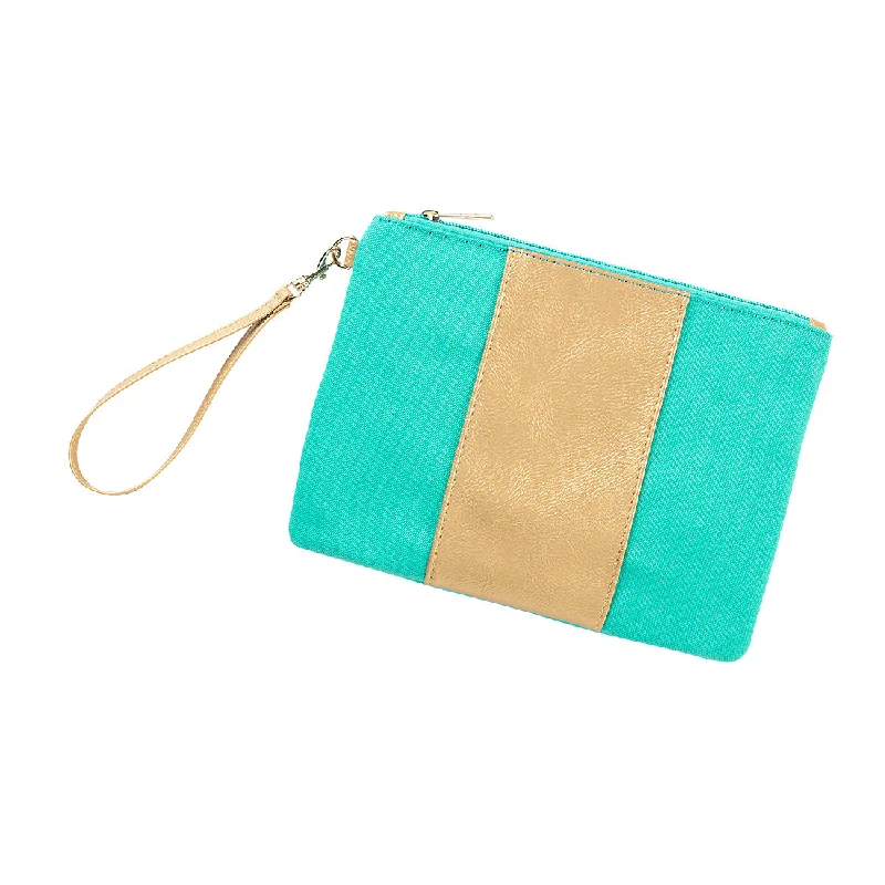 Mint Cabana Wristlet