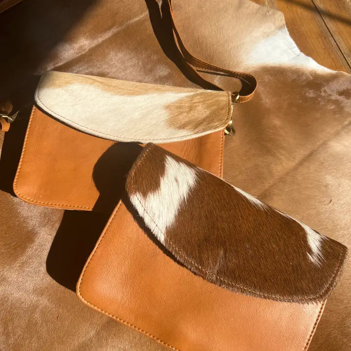 Cowhide Brown Leather Crossbody