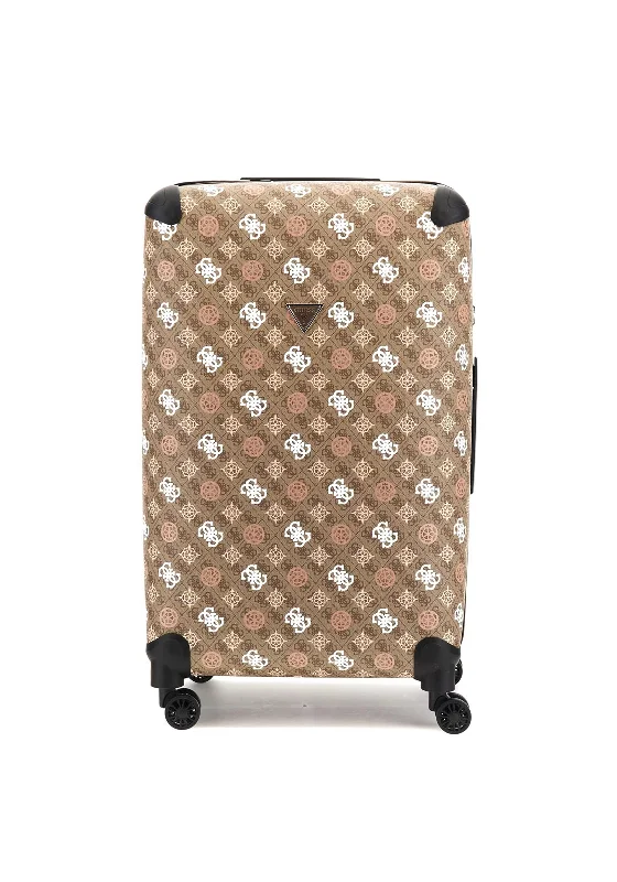 Guess Eliette Travel 4G Peony Logo 28” Wheel Spinner Suitcase, Latte