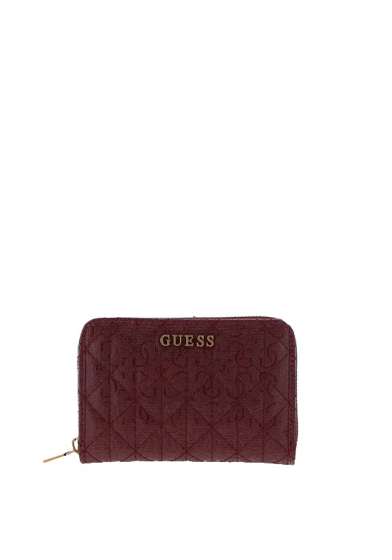 Guess Aveta Logo Medium Zip Around Wallet, Merlot