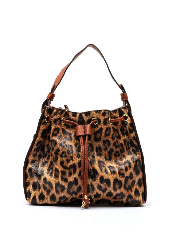 Zen Collection Leopard Print Grab Bag, Brown