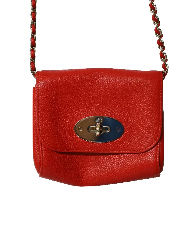 Mulberry Mini Lily Shoulder Bag in Red Leather