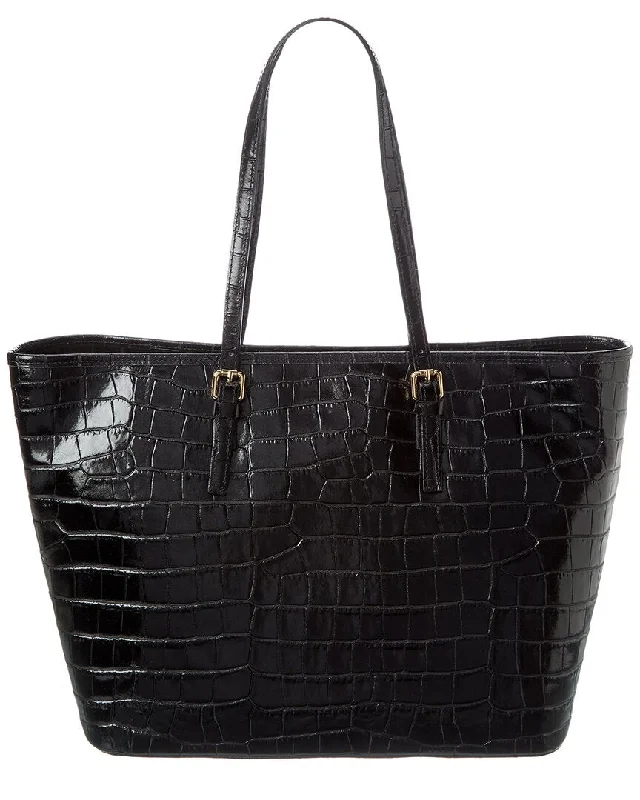 Persaman New York Croc-Embossed Leather Tote