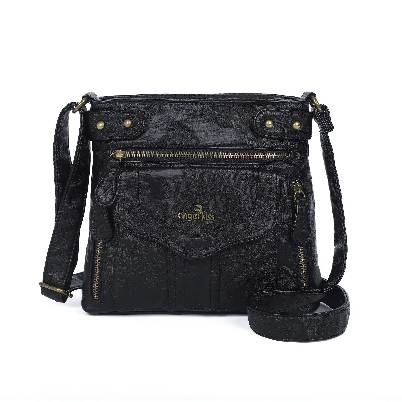 Women's black vintage crossbody bag