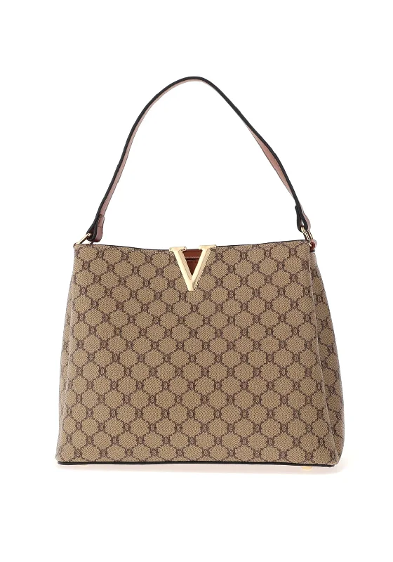 Zen Collection Monogram Small Grab Bag, Taupe