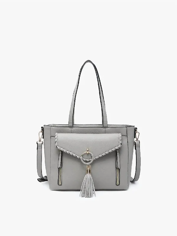 Women's Jordyn Whipstitch Pocket Tote Bag In Grey