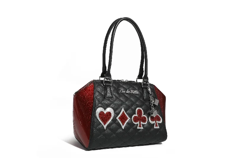 Black with Red Rum Sparkle De Lux Tote