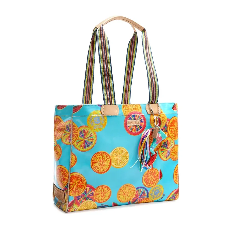 Journey Cha Cha Tote Bag In Turquoise/orange