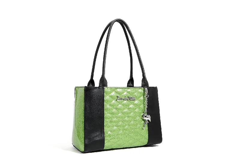 Black and Envy Green Sparkle Cha Cha Totes