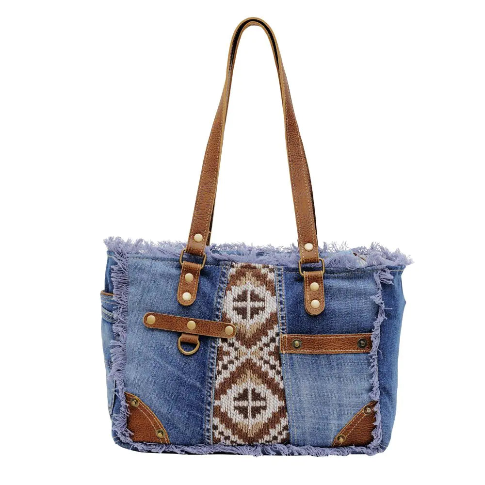 Sofia Canvas & Leather Shoulder Bag