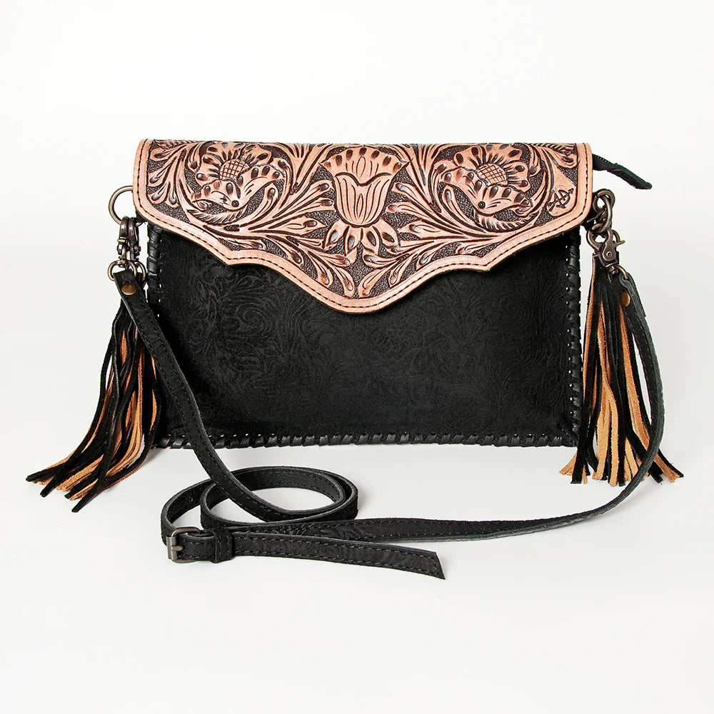 Envelope Hand Tooled Leather Small Crossbody