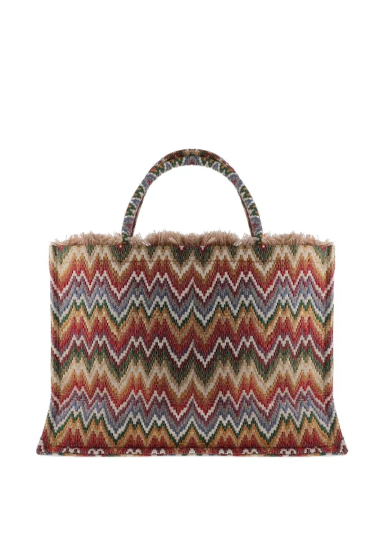 Sorena Citrus Zig Zag Tote Bag, Multi