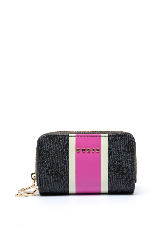 Guess Double Zip Mini Wallet, Charcoal