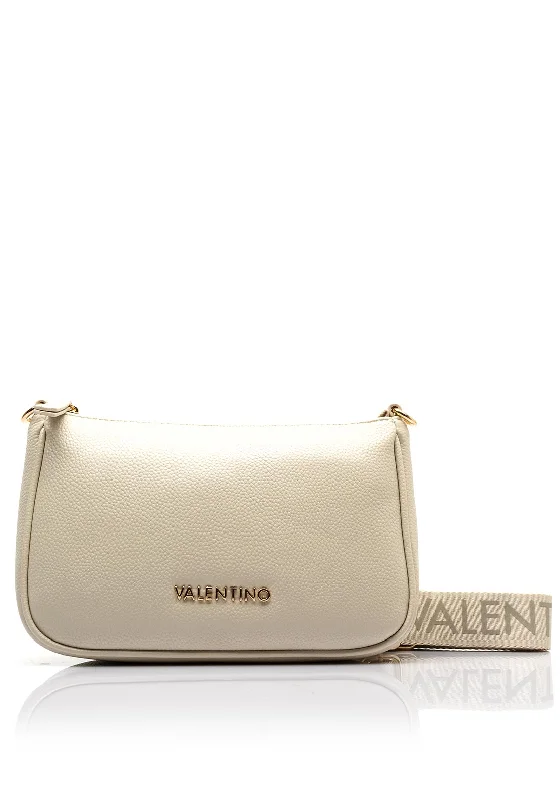 Valentino Never Pebbled Shoulder Bag, Ecru