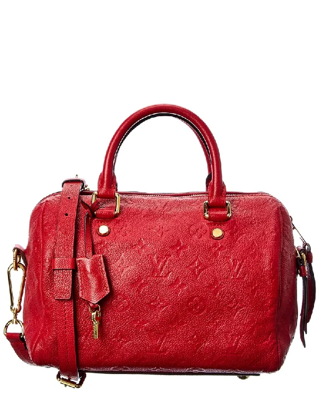 Louis Vuitton Red Monogram Mat Vernis Leather Speedy 25 Bandoulière (Authentic