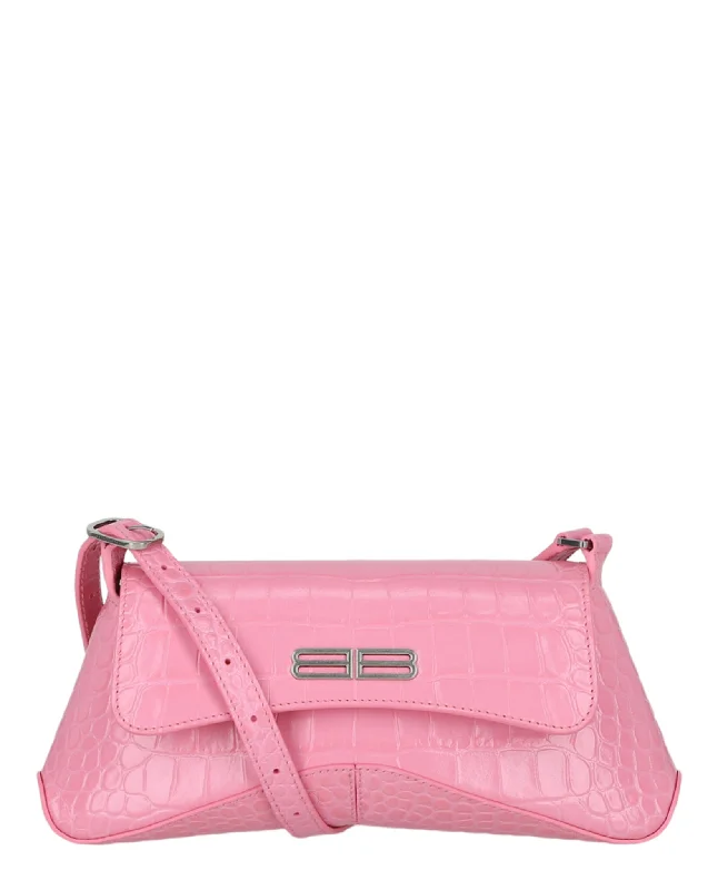 Embossed Croc Shoulder Bag