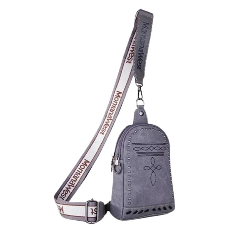 Montana West Grey Boot Stitch Crossbody