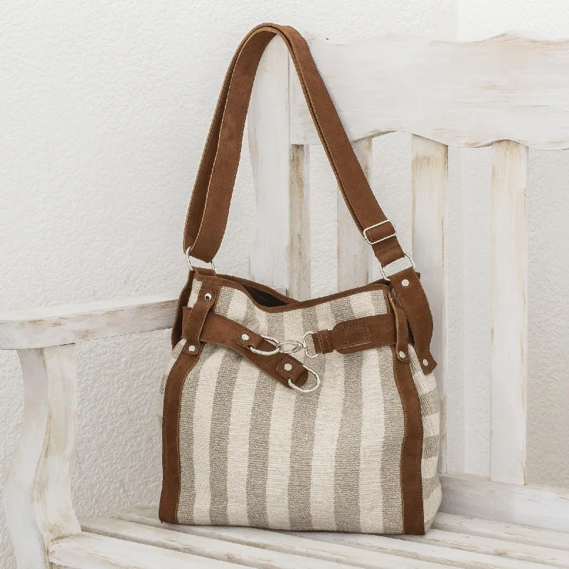 Handcrafted Cotton & Leather Handbag