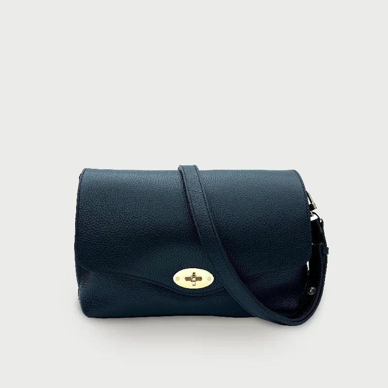 The Maddie Maxi Navy Leather Bag