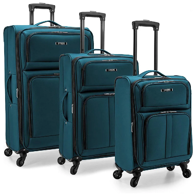 U.S. Traveler Anzio Softside Expandable Spinner Luggage, 3 Piece Set